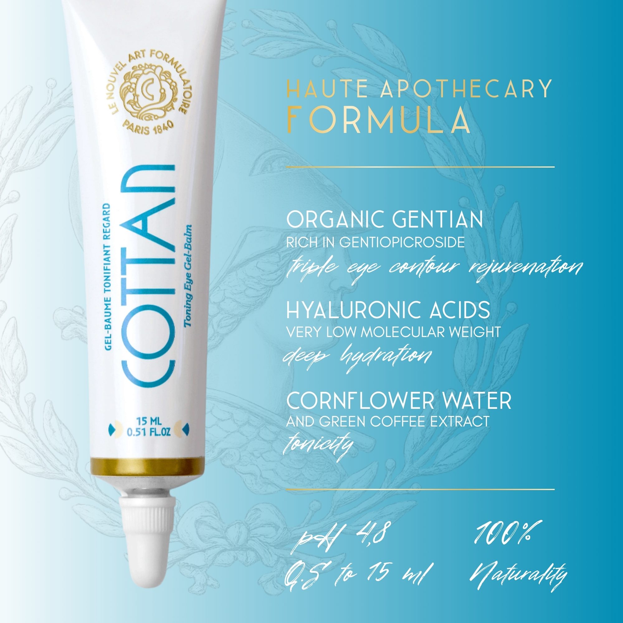 Gel-Baume Tonifiant Regard COTTAN — composition et actifs (version anglaise)