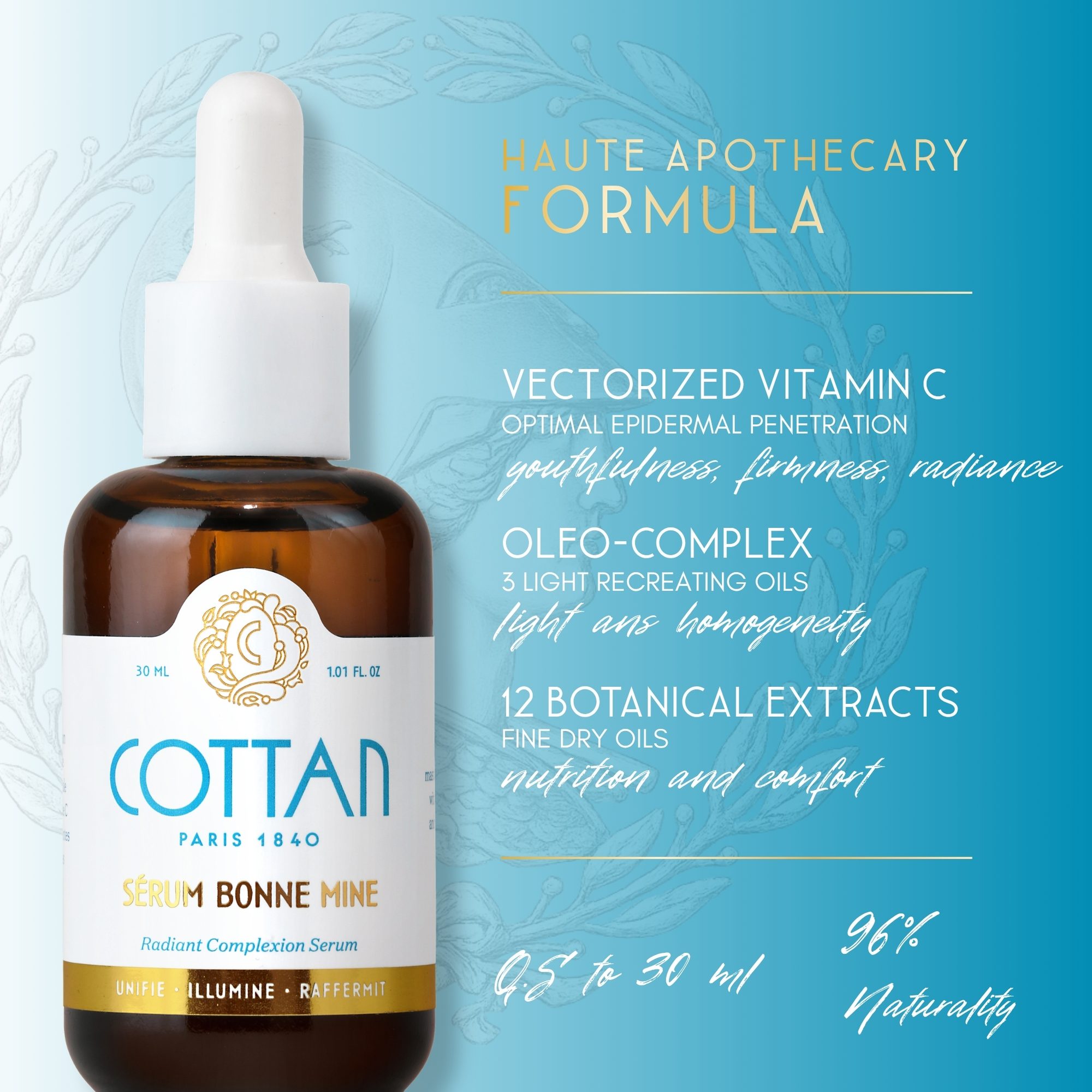 Sérum Bonne Mine Vitamine C COTTAN — composition et actifs (version anglaise)