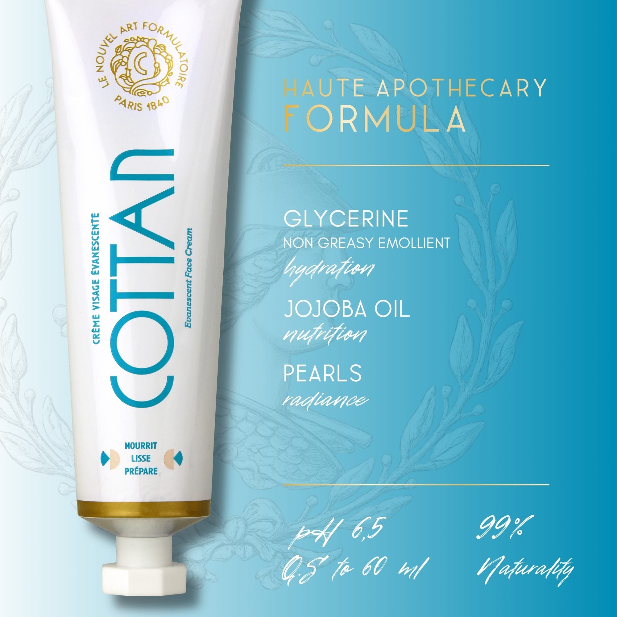 Crème Visage Évanescente COTTAN — composition et actifs (version anglaise)