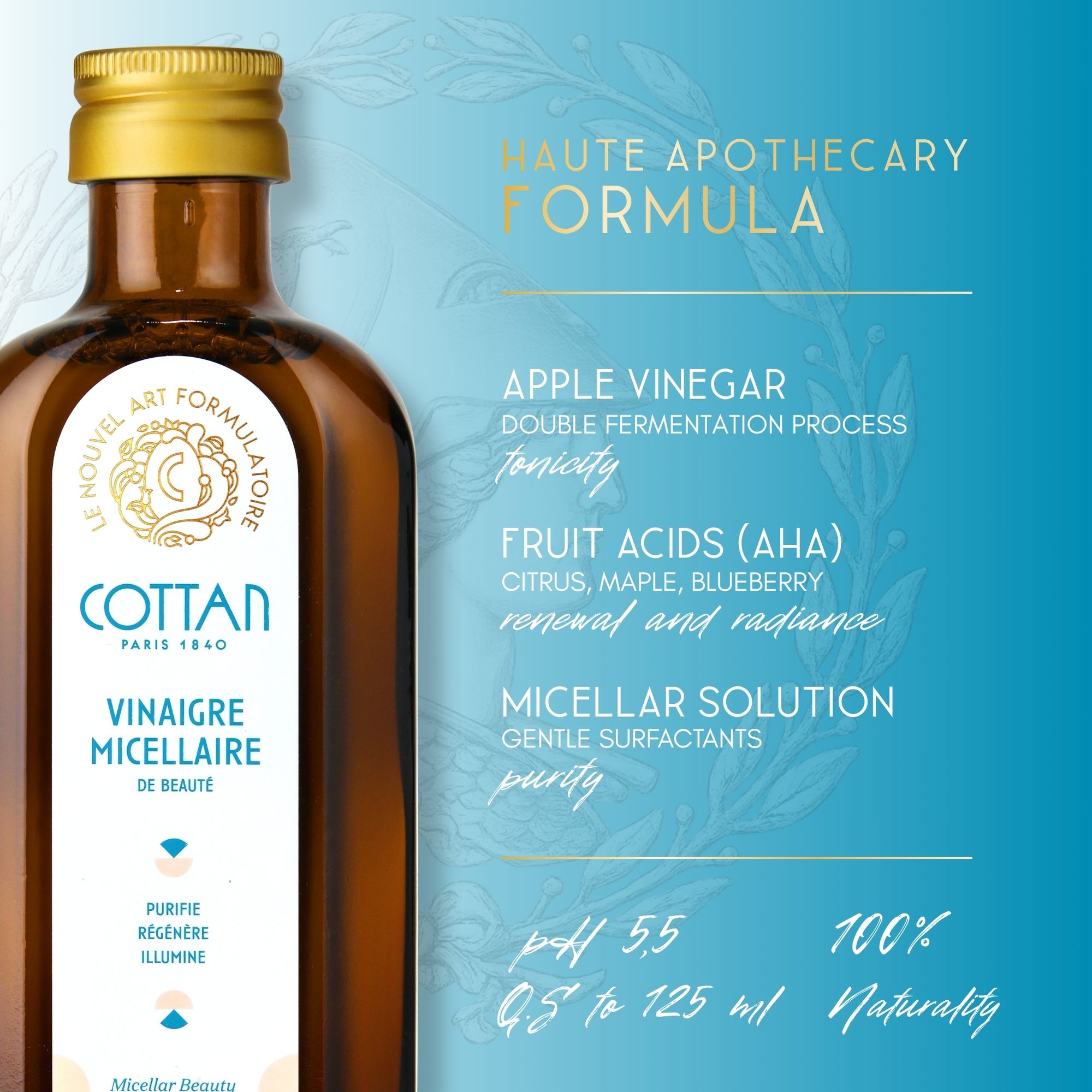 Vinaigre Micellaire de Beauté COTTAN — composition et actifs (version anglaise)