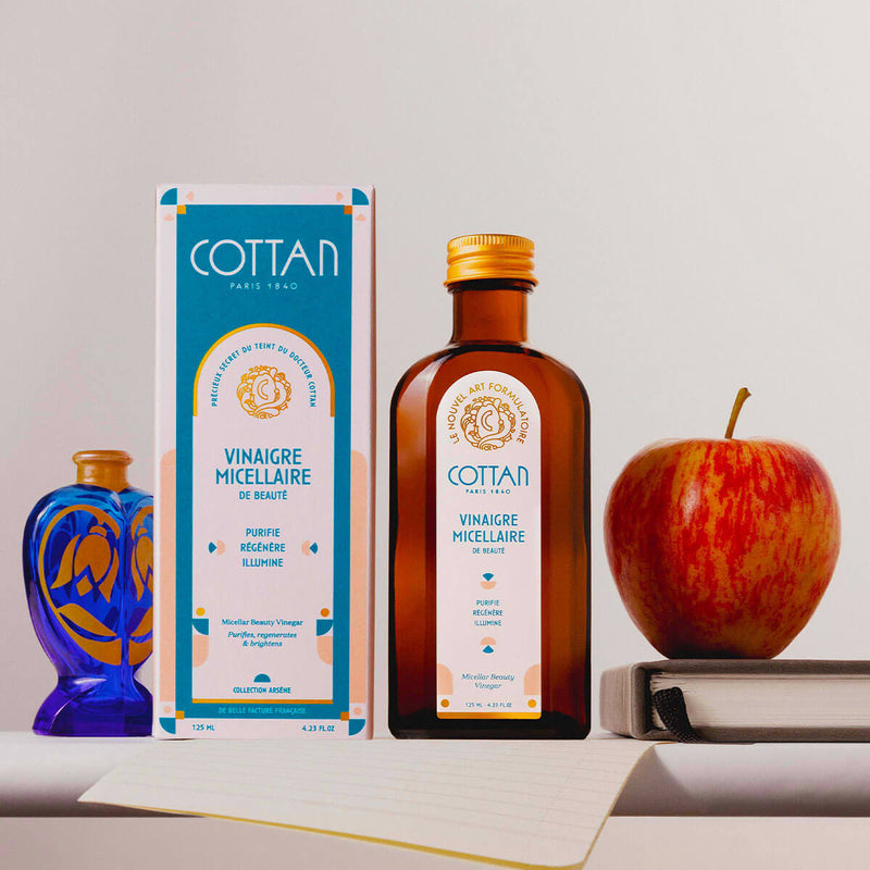 COTTAN - Vinaigre micellaire de beauté - Soin Visage - Produit et pack dans laboratoire