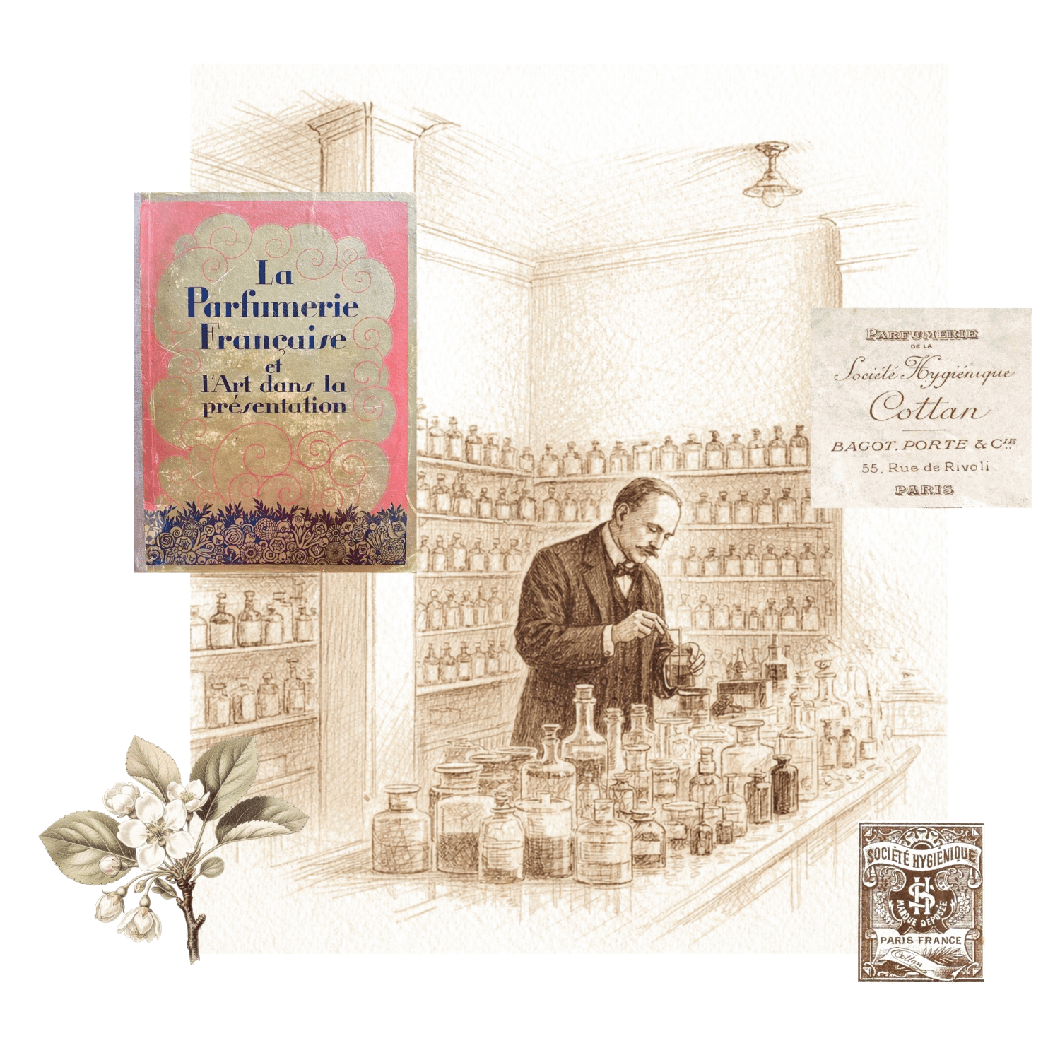 Archives of Maison Cottan — Dr Cottan, patent, creations and storefront, Paris